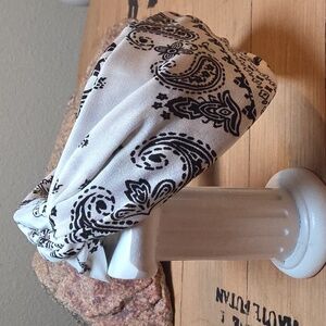 New Black and White Paisley Headband